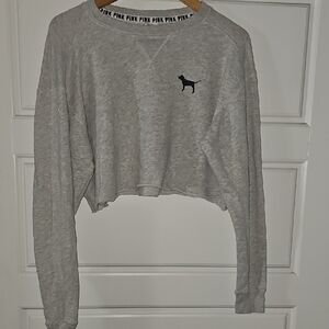 Victoria's Secret PINK Gray Cropped Sweatshirt